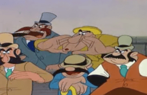 Male baseball spectators