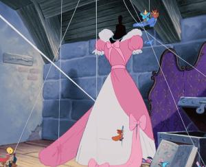 Good thing all these mice and birds know how to sew, beca-- oh wait they don't, Cinderella made all their little clothes for them!